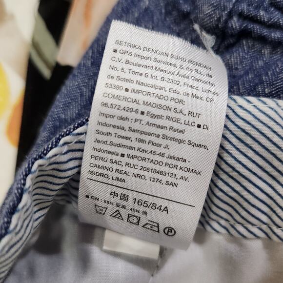 Old Navy Everyday Short Mid Rise Linen Cotton Blend Chambray Blue Plus Size 14 - Picture 8 of 9